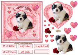Puppy Love Decoupage Topper 1