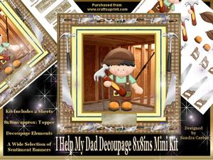 Birthday/Fathers Day Male 8x8ins Decoupage Mini Kit
