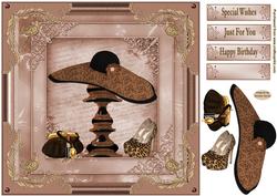 Hat & Shoes 8x8ins Birthday Decoupage Topper 2