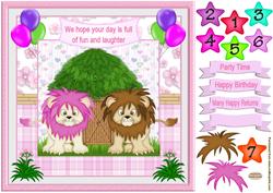 Jungle Lions Decoupage Topper 1