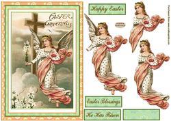 Easter He Has Risen Decoupage Religious Topper