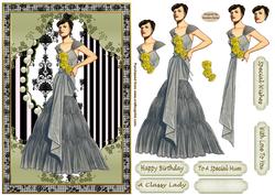 Lady in Black Decoupage Topper 1