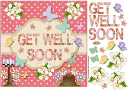 Get Well Soon Butterfly Decoupage Topper