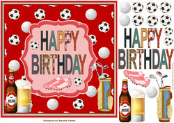 Happy Birthday 8x8ins Decoupage Topper 1