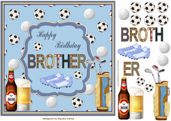 Happy Birthday Brother Decoupage Topper