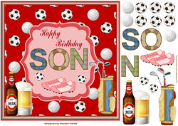 Happy Birthday Son Decoupage Topper 1