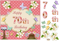 Happy 70th Birthday Butterfly Topper