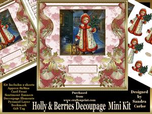 Holly & Berries Decoupage Mini Kit