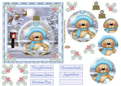 Christmas 6x6ins Winter Bear Topper 1