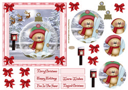 Christmas 6x6ins Winter Bear Topper 4