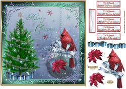 Christmas Cardinal Decoupage Topper