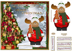 Christmas Mooseful Decoupage Topper