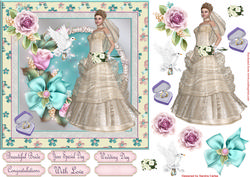 Wedding Day Decoupage 7x7ins Topper