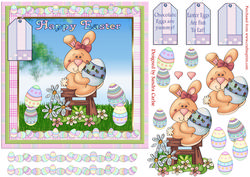 Chocolate Eggs Decoupage Card Front