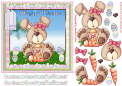 Happy Easter Bunny Decoupage Topper