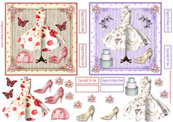 Pretty Dresses Decoupage Toppers