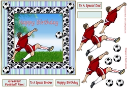 Football Player Birthday Decoupage 7x7ins Topper
