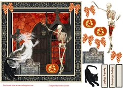 Halloween & Birthday Decoupage 8x8ins Topper
