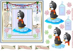 Christmas Girly Penguin Topper