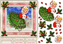 Christmas Winter Wishes Vintage Topper