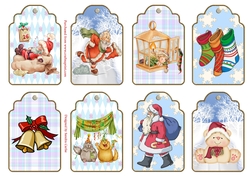 Happy Christmas Tags x 8