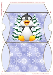 Christmas Penguin In Blue Pillow Box 2