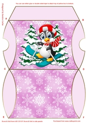 Christmas Penguin Pink Pillow Box 6
