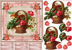 Vintage Flowers Decoupage Topper