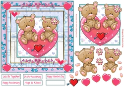 Hugs & Kisses 7x7 Topper