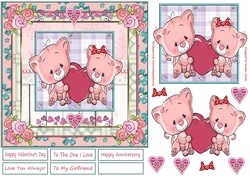 Romance Kitty Cuddles 7x7 Topper