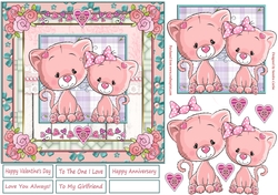 Romance Kitty Love 7x7 Topper