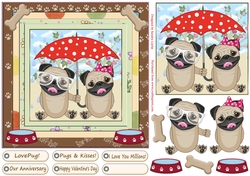 Love Pug 7x7 Decoupage Topper