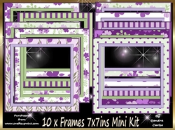 Vibrant 10 x patterned 7x7ins frames kit