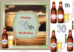 Happy 30th Birthday By the River Topper