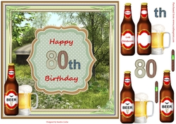 Happy 80th Birthday Beautiful Countryside Topper