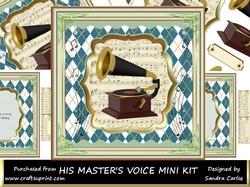 Birthday Male Gramaphone Decoupage Mini Kit