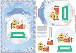 Coming home for Snowglobe Christmas Decoupage Topper