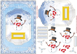 Jolly Snowman Snowglobe Christmas Decoupage Topper