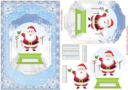 Santa is on his Way Snowglobe Decoupage Topper