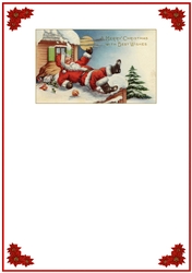 Santa Slipping in the Snow Blank Insert