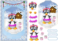 Penguins Love Christmas Topper 