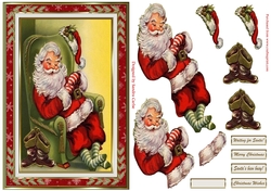Christmas Santas been busy Decoupage Topper
