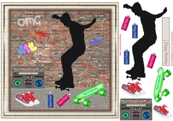 Skateboard Street Scene Birthday Topper 7