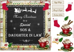 Merry Christmas Son & Daughter in Law Decoupage 8x8ins Topper