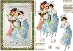 Christmas Shopping Vintage Decoupage Topper