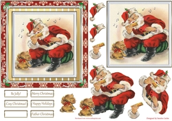 Vintage Christmas Santa 6x6ins Topper