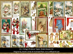 Vintage Christmas 12 x Toppers kit