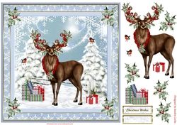 Christmas Stag Decoupage Topper 2