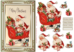 Merry Christmas Santa Decoupage Topper 1