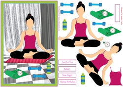 Yoga Birthday Decoupage Topper